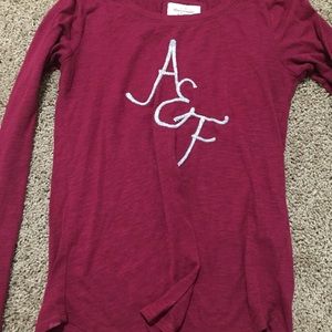 Abercrombie and Fitch burgundy long sleeve shirt
